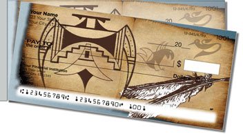 Native American Bird Symbol Side Tear Personalized Checks