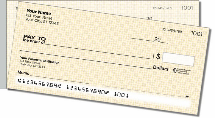 Orange Cross-Hatch Side Tear Personal Checks