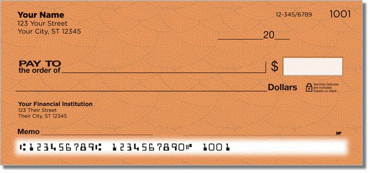 Orange Stipple Personal Checks