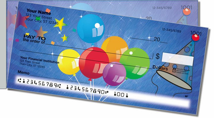 Party Balloon Side Tear Personal Checks