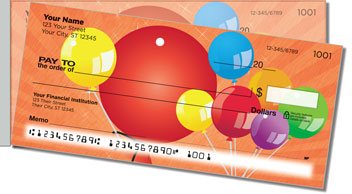 Party Balloon Side Tear Personalized Checks