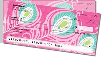 Peacock Feathers Side Tear Personalized Checks