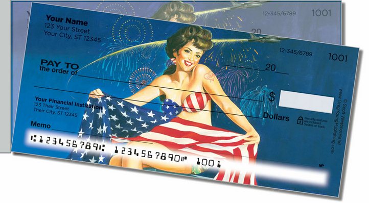 Pin Up Girl Side Tear Personal Checks