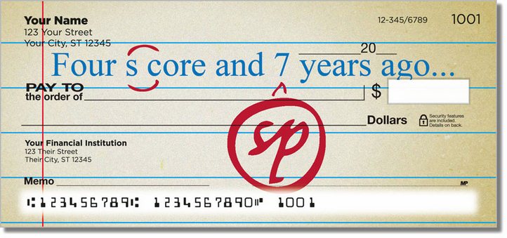 Proofreader Personal Checks