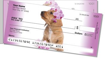Pups in Bloom 3 Side Tear Design Checks