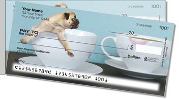 Pups in Cups Side Tear Design Checks