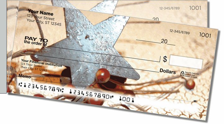 Rustic Star Side Tear Personal Checks