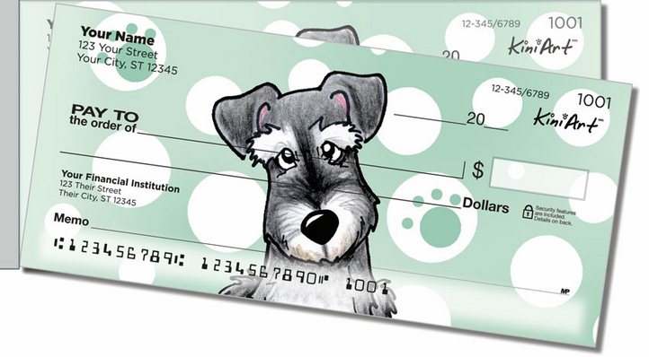 Schnauzer Side Tear Personal Checks