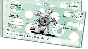 Schnauzer Side Tear Personalized Checks