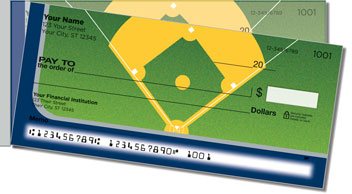 Silver and Blue Baseball Fan Side Tear Design Checks