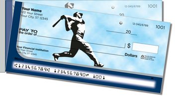 Silver and Blue Baseball Fan Side Tear Personalized Checks