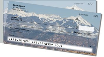 Snowcapped Mountain Side Tear Personalized Checks