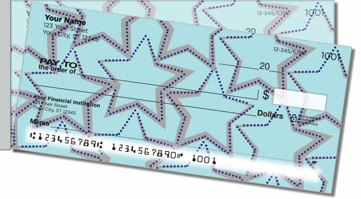 Star Pattern Side Tear Personal Checks