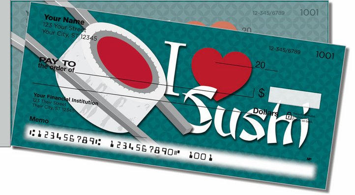 Sushi Roll Side Tear Personal Checks