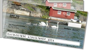 Swan Side Tear Personalized Checks