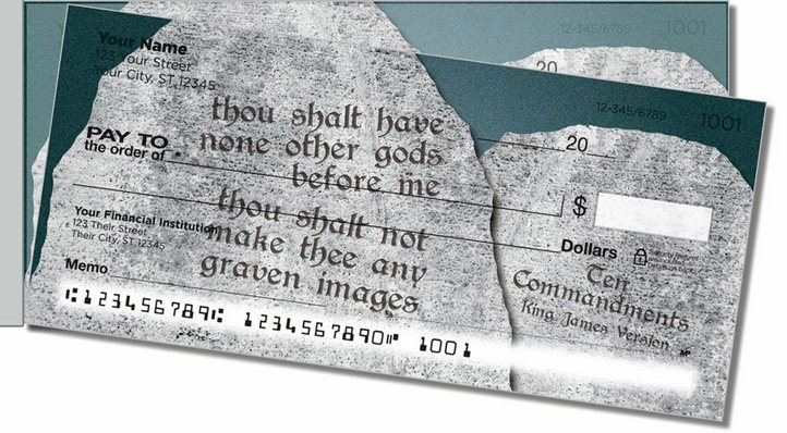 Ten Commandments Side Tear Personal Checks