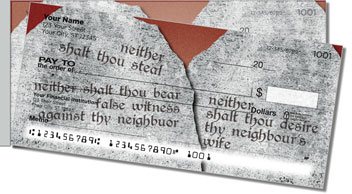 Ten Commandments Side Tear Personalized Checks
