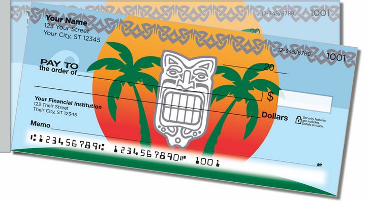 Tribal Mask Side Tear Personal Checks