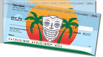 Tribal Mask Side Tear Personalized Checks