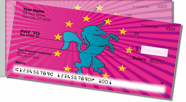 Unicorn Side Tear Personal Checks
