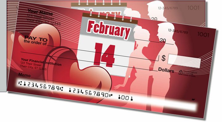 Valentines Day Side Tear Personal Checks