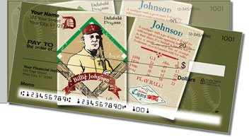 Vintage Baseball Card Side Tear Personalized Checks