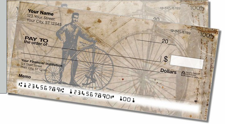 Vintage Bicycle Side Tear Personal Checks