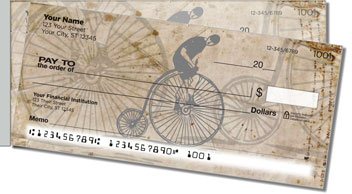 Vintage Bicycle Side Tear Personalized Checks