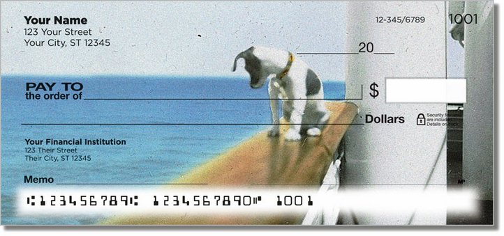 Vintage Dog Painting Personal Checks