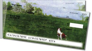 Vintage Dog Painting Side Tear Design Checks