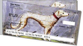 Vintage Dog Painting Side Tear Personalized Checks