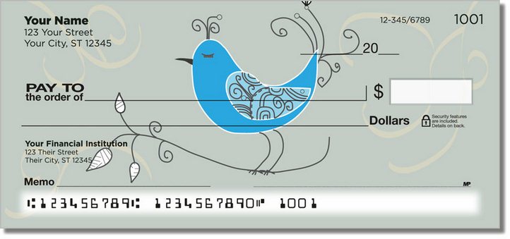 Whimsical Bird Personal Checks
