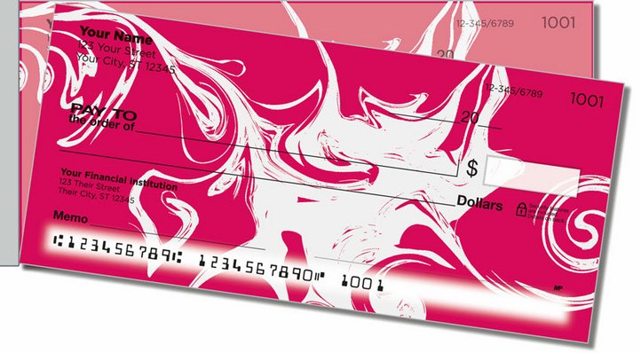 White Swirl Side Tear Personal Checks