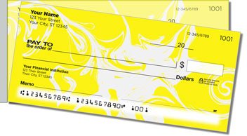 White Swirl Side Tear Personalized Checks