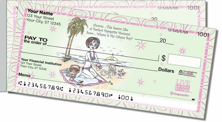 Wine and Cocktail Side Tear Personal Checks