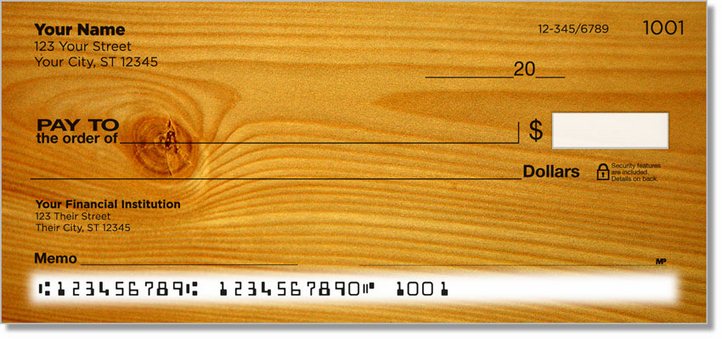 Wood Grain Personal Checks