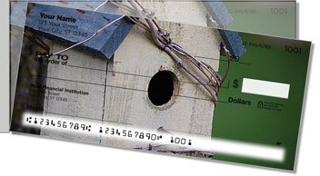 Wooden Birdhouse Side Tear Design Checks