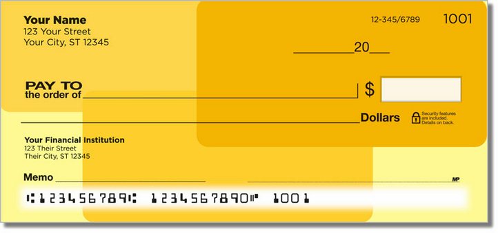 Yellow Rectangle Personal Checks