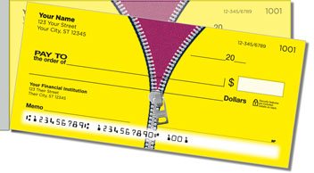 Zipper Side Tear Personalized Checks